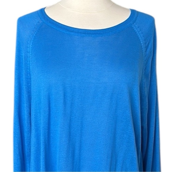 ZARA Cerulean Blue Pullover Sweater Boxy Lightweight Layer Size XL - Picture 3 of 14